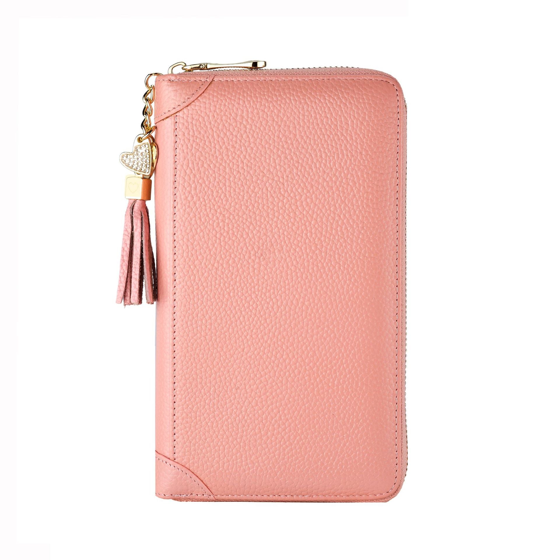 Foreign Trade Card Bag Women's Multi-Card Cowhide Anti-Theft Brush RFID Leather Anti-Degaussing Card Clip Zipper Credit Driver's License