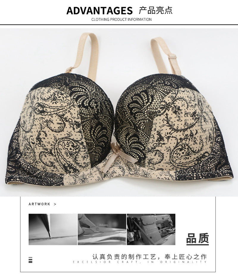 Foreign trade supply sexy women bra lace printing color matching underwear large size underwear bra AliExpress explosion
