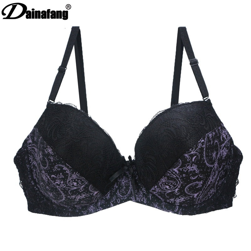 Foreign trade supply sexy women bra lace printing color matching underwear large size underwear bra AliExpress explosion