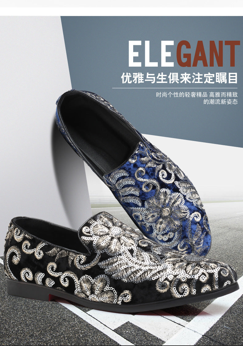 2025 New Large Size Men's Casual Fashion Sequined Shoes Slip-On Shoes Peas Shoes Casual and Easiest for Match