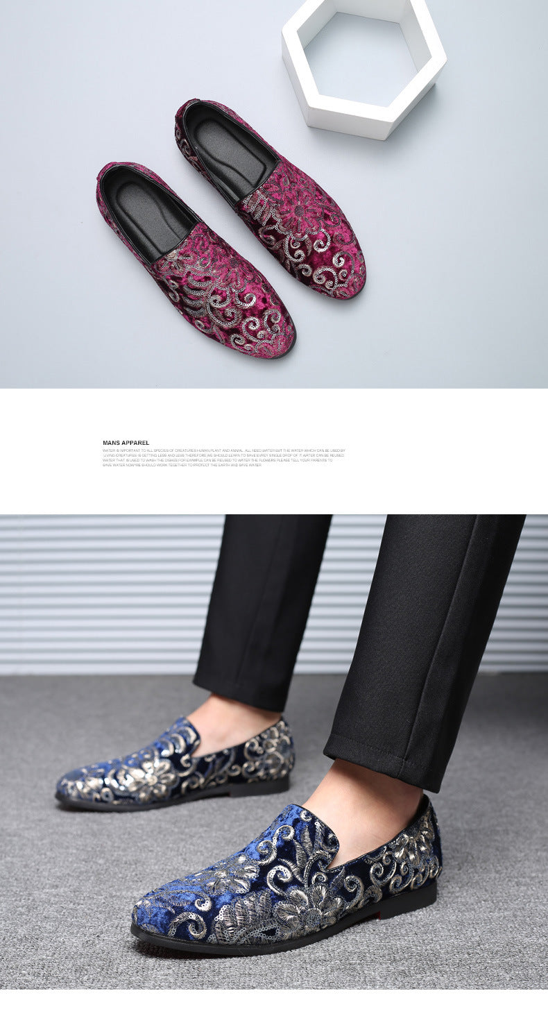 2025 New Large Size Men's Casual Fashion Sequined Shoes Slip-On Shoes Peas Shoes Casual and Easiest for Match