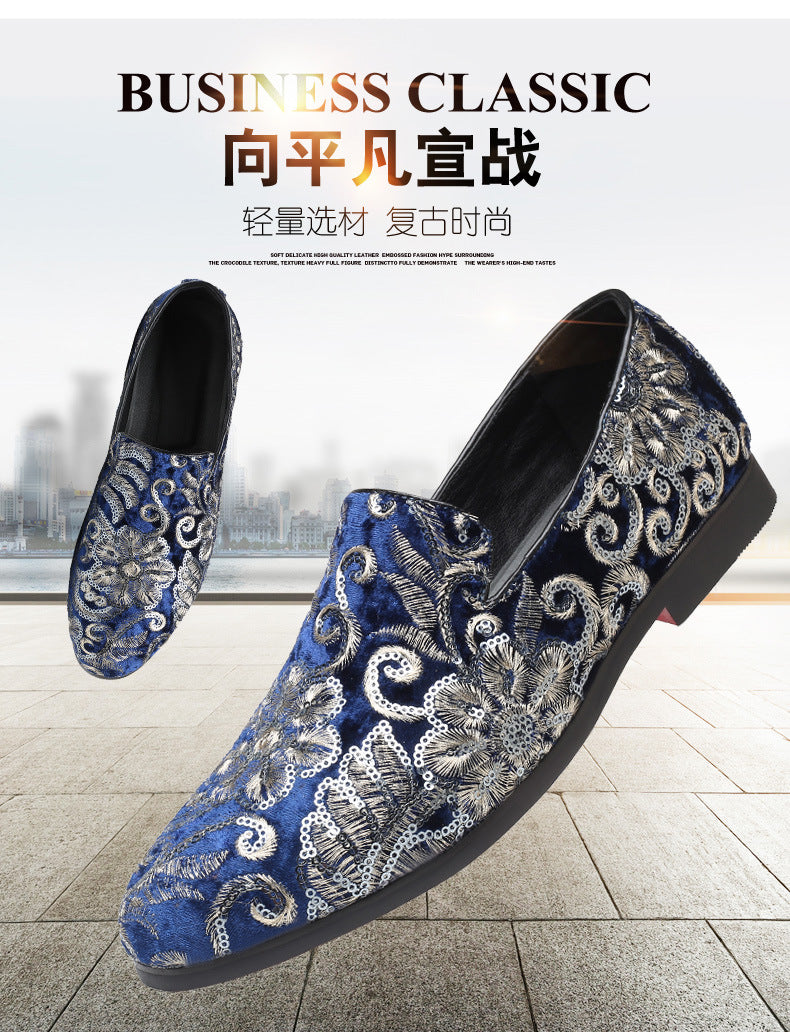 2025 New Large Size Men's Casual Fashion Sequined Shoes Slip-On Shoes Peas Shoes Casual and Easiest for Match