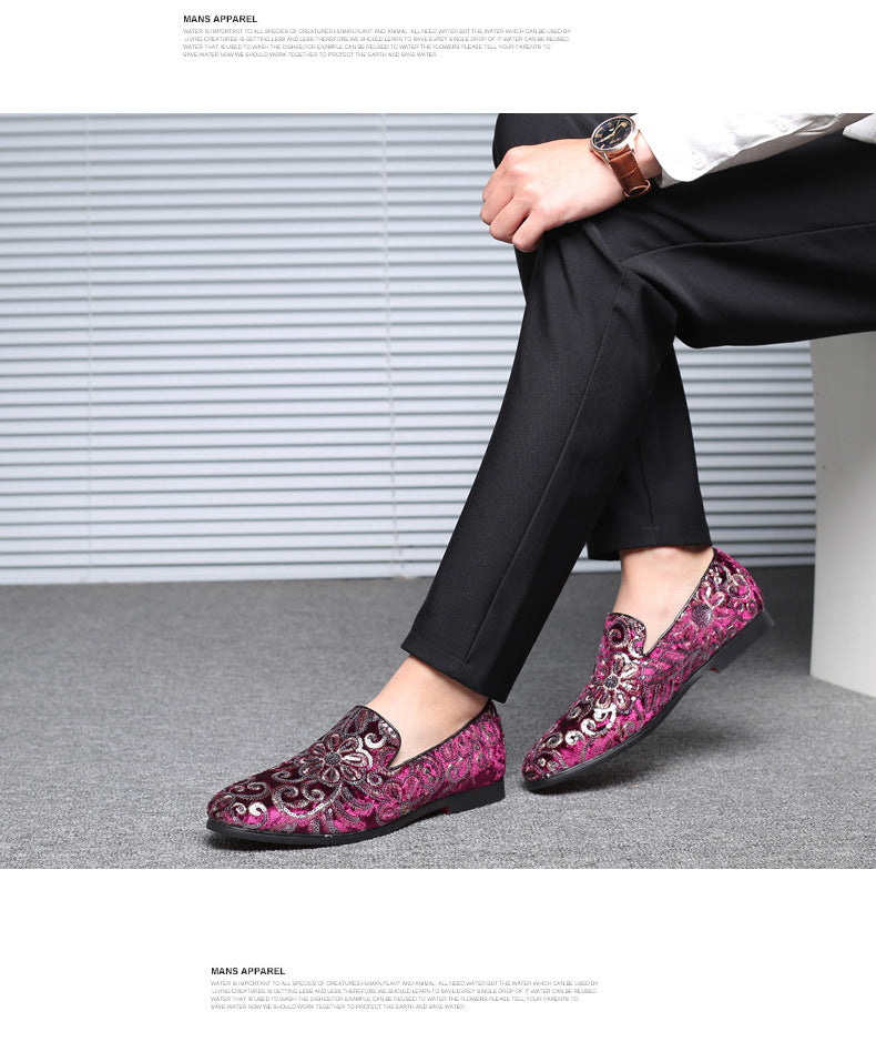 2025 New Large Size Men's Casual Fashion Sequined Shoes Slip-On Shoes Peas Shoes Casual and Easiest for Match