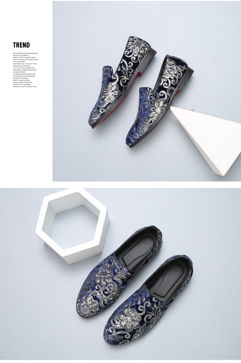 2025 New Large Size Men's Casual Fashion Sequined Shoes Slip-On Shoes Peas Shoes Casual and Easiest for Match