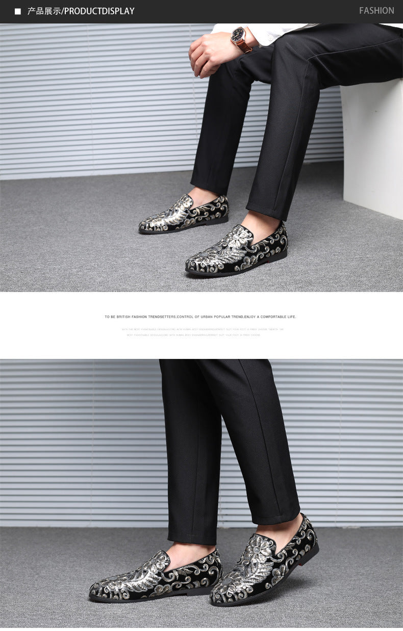 2025 New Large Size Men's Casual Fashion Sequined Shoes Slip-On Shoes Peas Shoes Casual and Easiest for Match