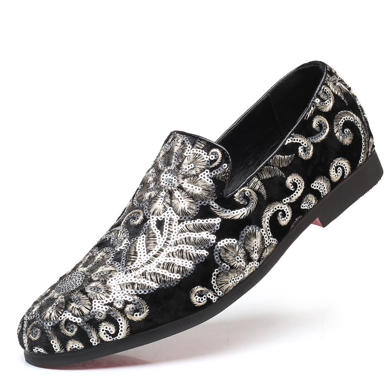 2025 New Large Size Men's Casual Fashion Sequined Shoes Slip-On Shoes Peas Shoes Casual and Easiest for Match