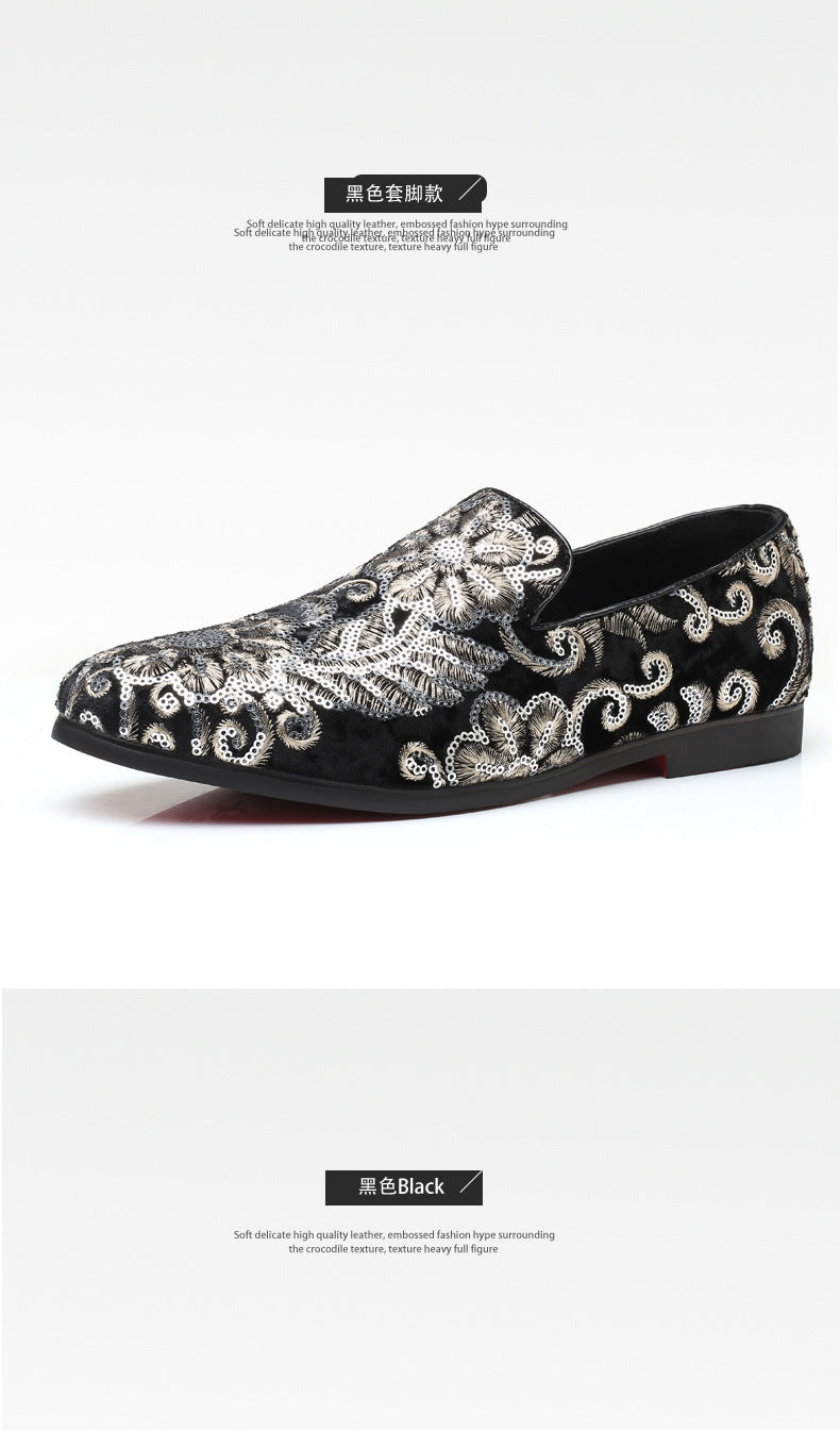 2025 New Large Size Men's Casual Fashion Sequined Shoes Slip-On Shoes Peas Shoes Casual and Easiest for Match