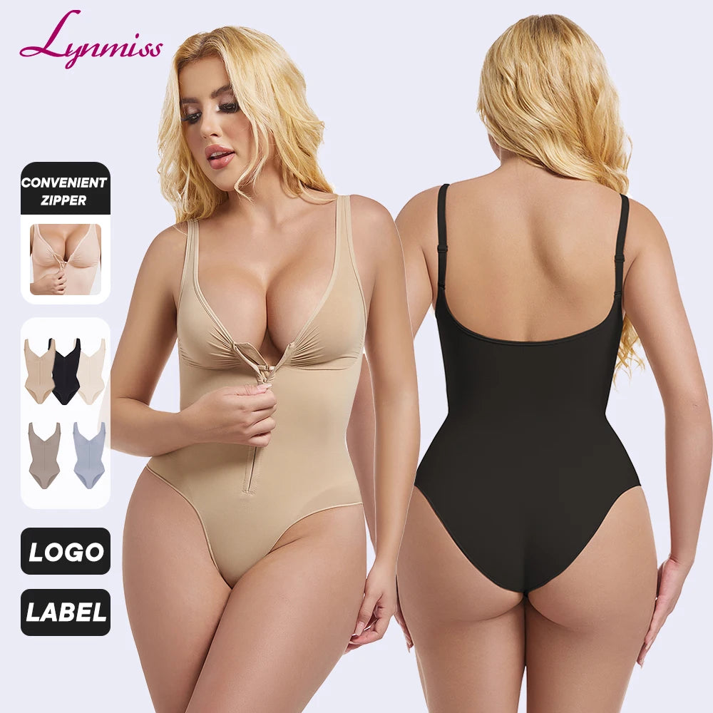 Gaine Gainante Femme Bodysuit – Respirant, Ventre Plat, Fermeture Éclair