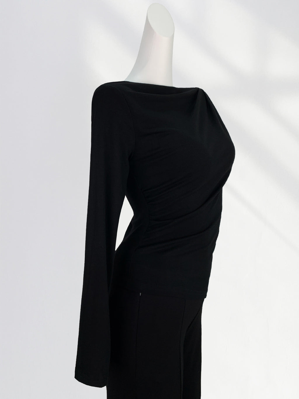 T-Shirt Femme Épaules Dénudées Manches Longues – Modal Doux, Coupe Ample
