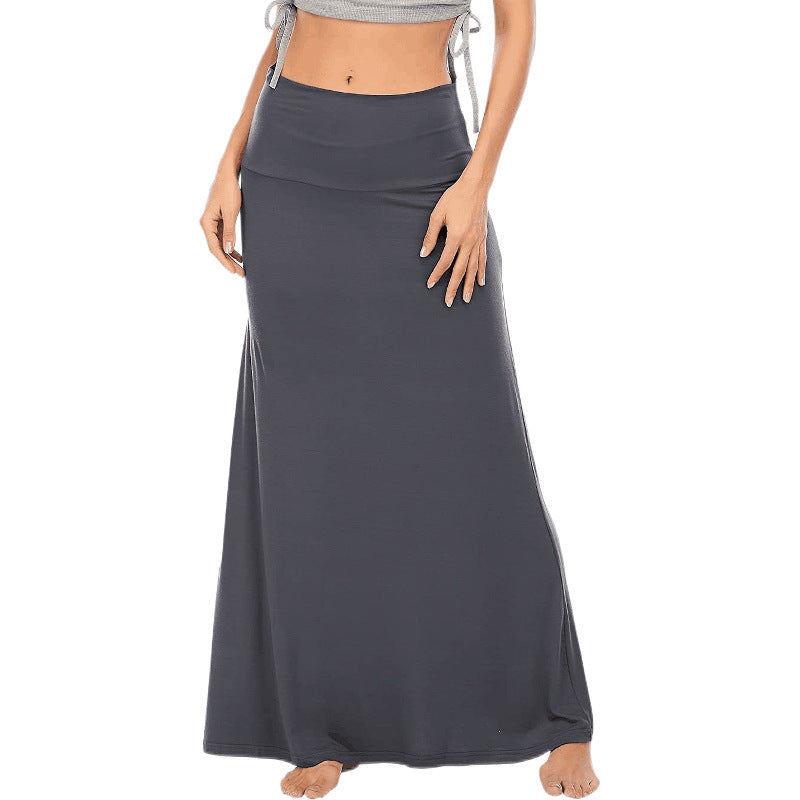 Jupe Longue Taille Haute Femme – Coton Confortable, Style Casual Élégant