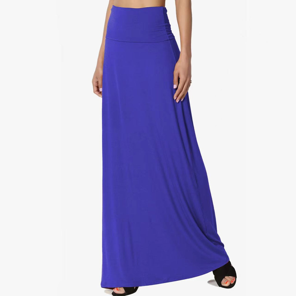 Jupe Longue Taille Haute Femme – Coton Confortable, Style Casual Élégant