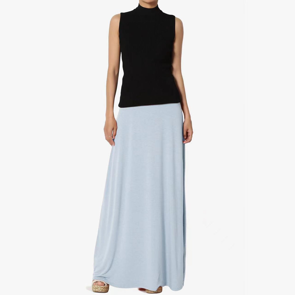 Jupe Longue Taille Haute Femme – Coton Confortable, Style Casual Élégant