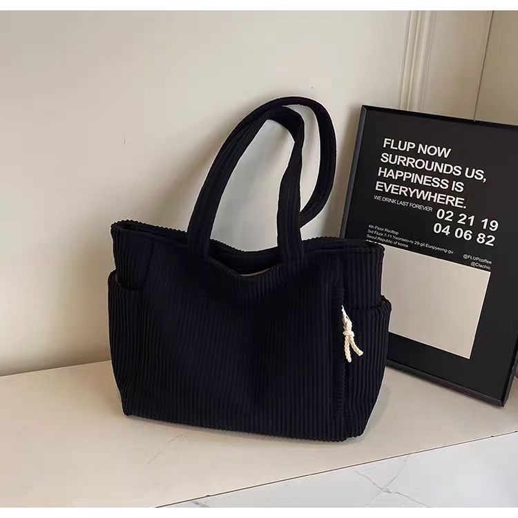 Sac Cabas Velours Côtelé Femme Grande Capacité – Tote Bag Casual Tendance