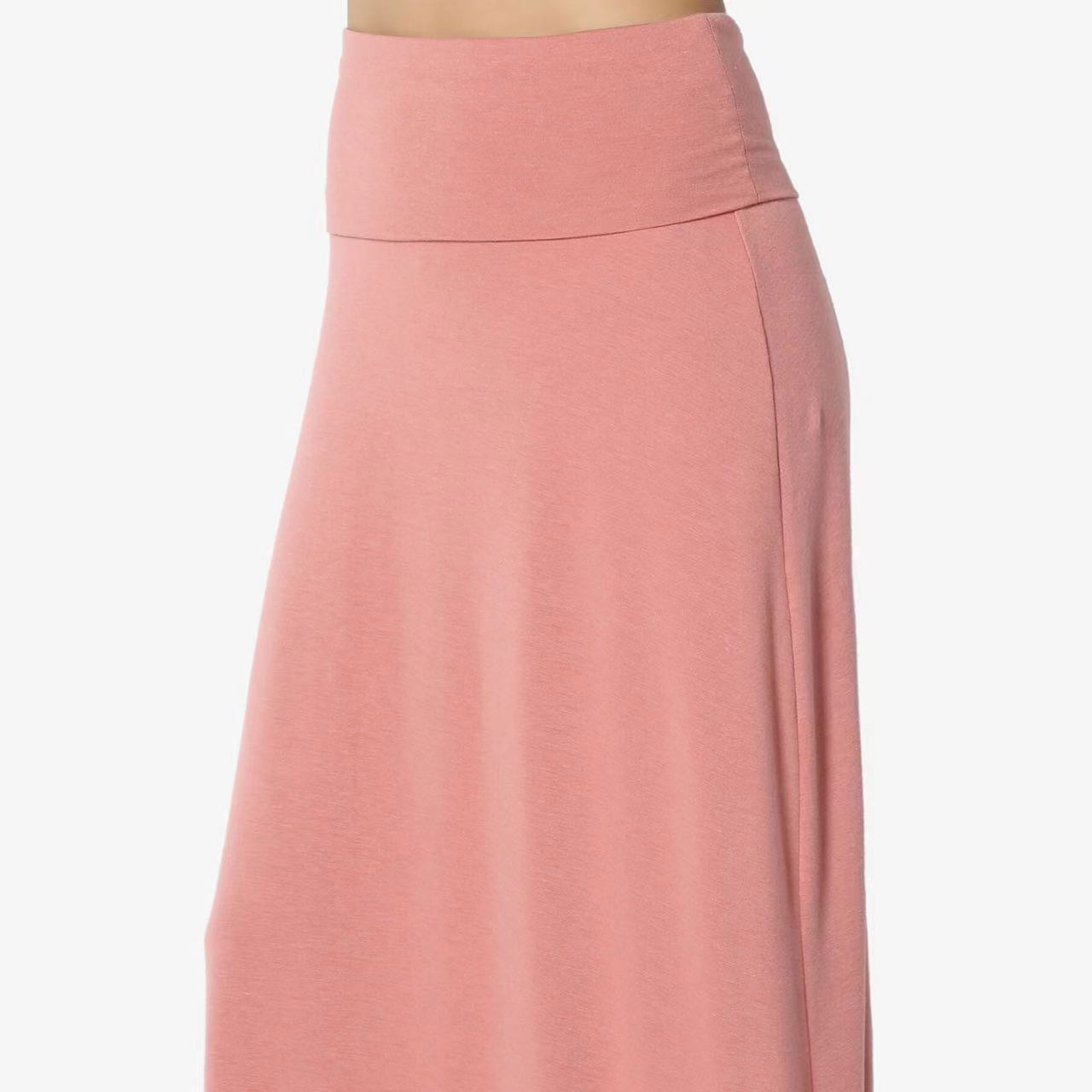 Jupe Longue Taille Haute Femme – Coton Confortable, Style Casual Élégant