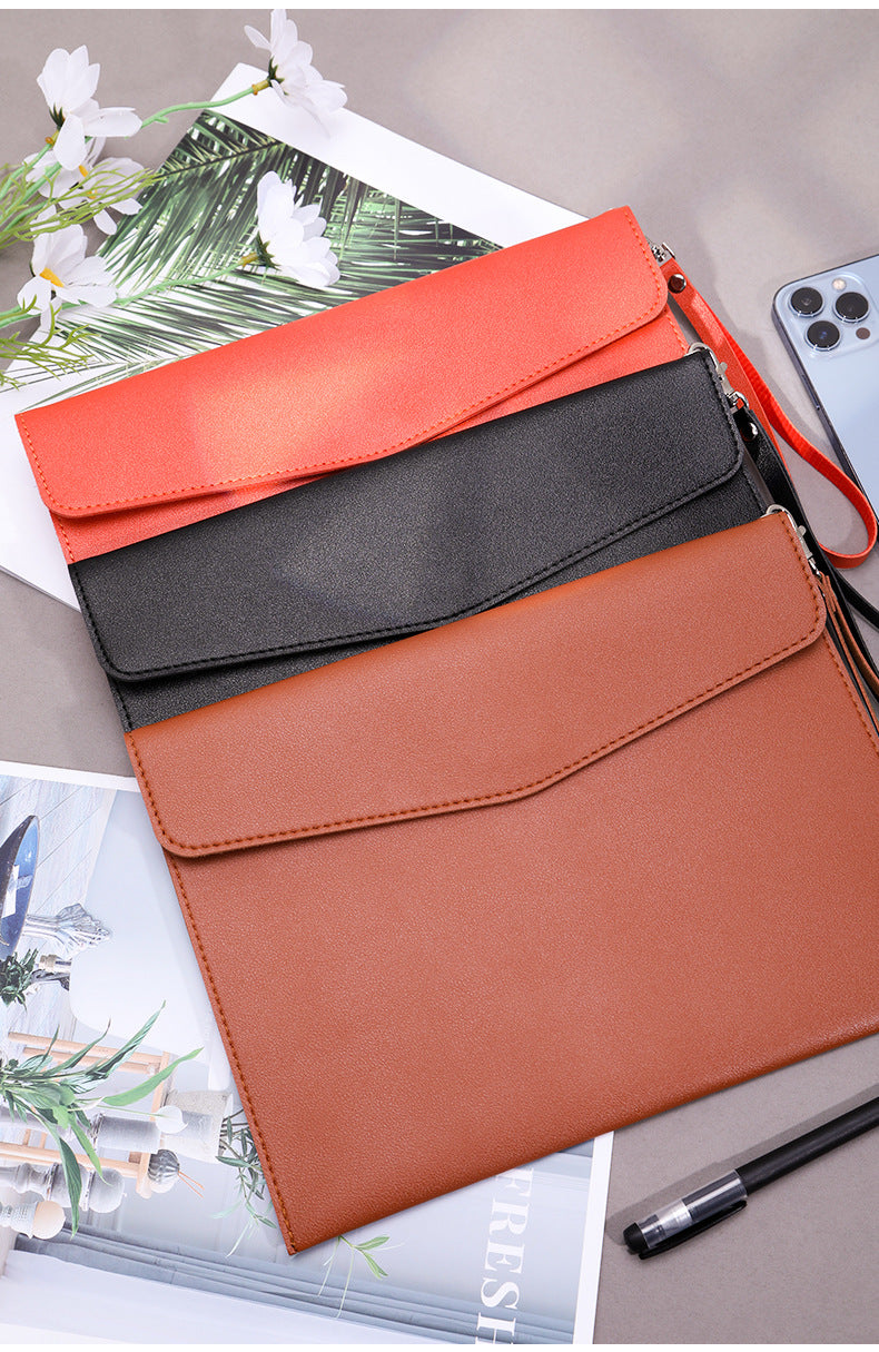 A4 leather file bag with portable A5 briefcase file bag advertising file bag custom contract bag printable logo