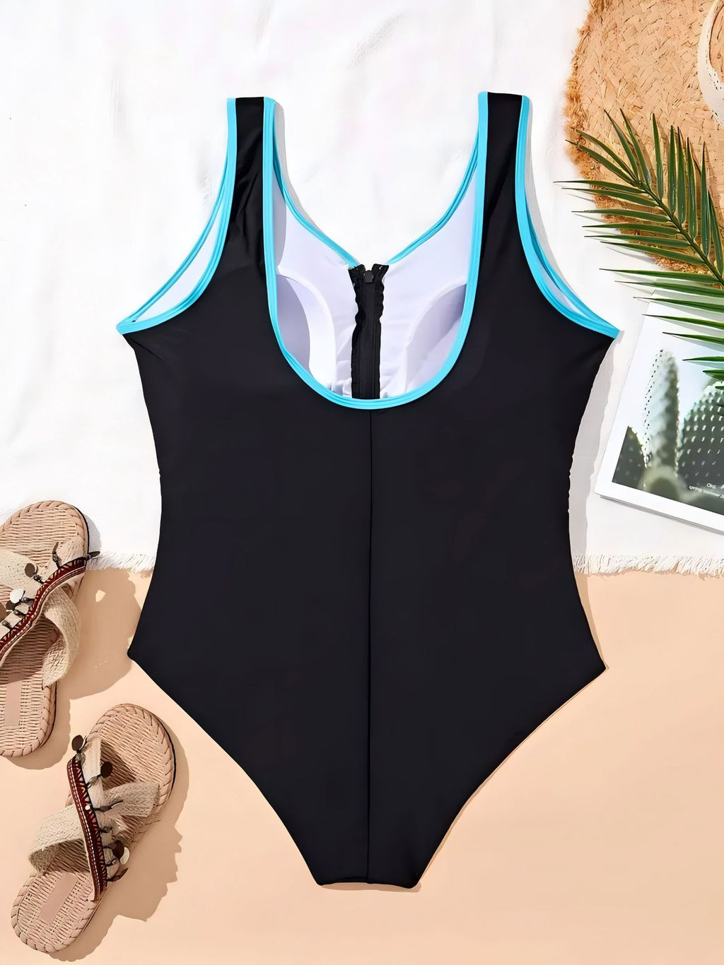 Maillot de Bain Une Pièce Grande Taille – Fermeture Éclair, Gainant, Ventre Plat