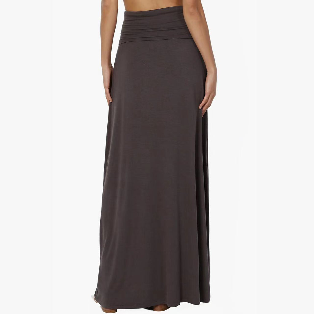 Jupe Longue Taille Haute Femme – Coton Confortable, Style Casual Élégant