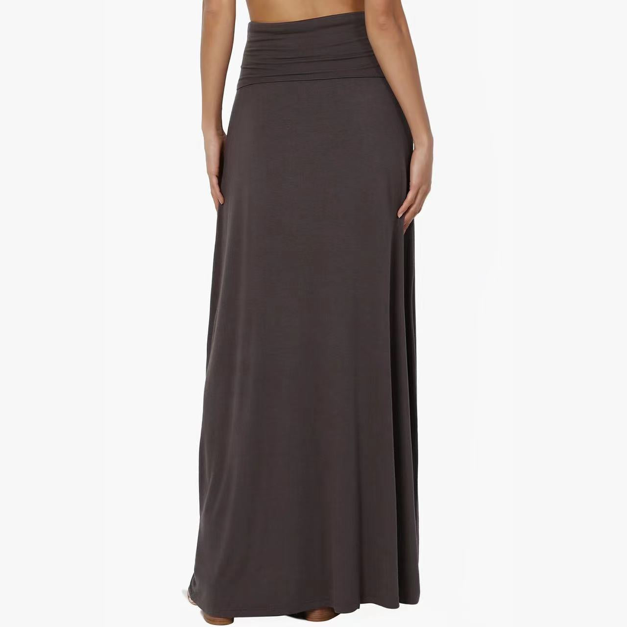Jupe Longue Taille Haute Femme – Coton Confortable, Style Casual Élégant