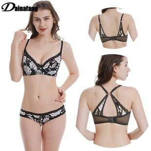 Foreign trade supply sexy women bra lace printing color matching underwear large size underwear bra AliExpress explosion