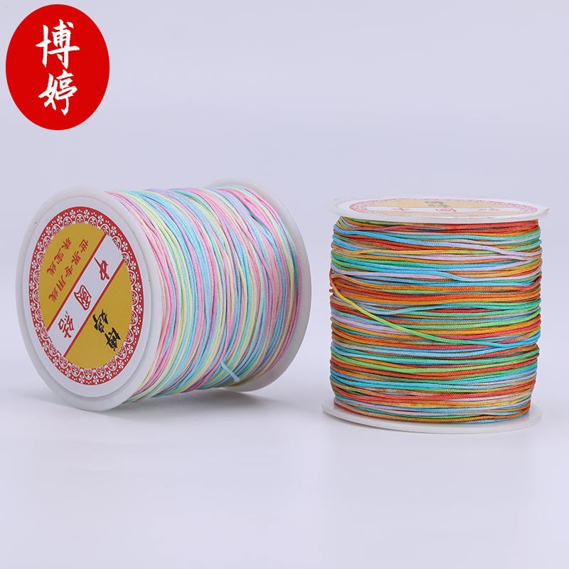 Gradient Colored Jade Thread No. 72, 100m Pieces, DIY Handmade Braided Bracelet Cord, Multicolor Gradient Bracelet Weaving Cord