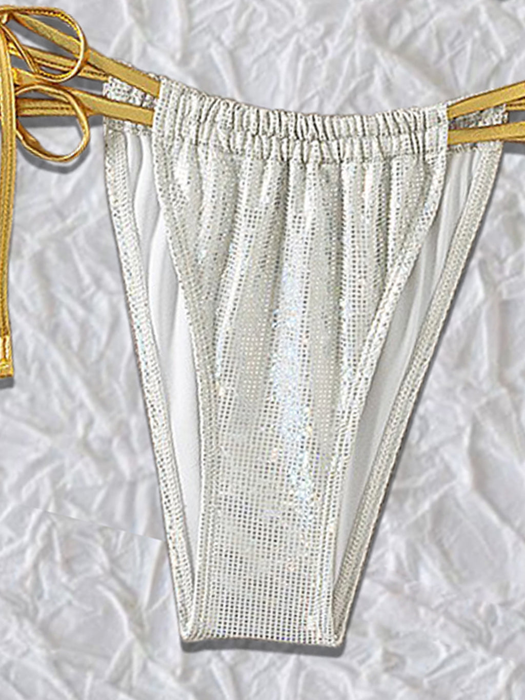 Cross-border Amazon Split Bronzing Swimsuit Neck Strap Shell Jewelry Pendant Women's Bikini Sexy Beach Suit