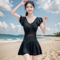 2025 New Swimsuit Women's Summer Ins Style Women's Flesh-Covering One-Piece Conservative Large Size Hot Spring Women's Swimsuit