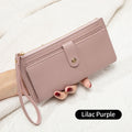 New Multifunctional Ultra-thin Women's Long Wallet Fashionable Folding Zipper Buckle Clutch Solid Color Portable Coin Purse