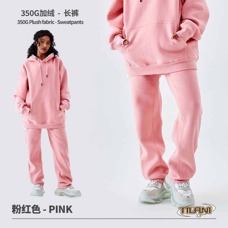 Ensemble Jogging Polaire Homme Femme – Sweat Capuche 350g, Couleur Unie, Chaud