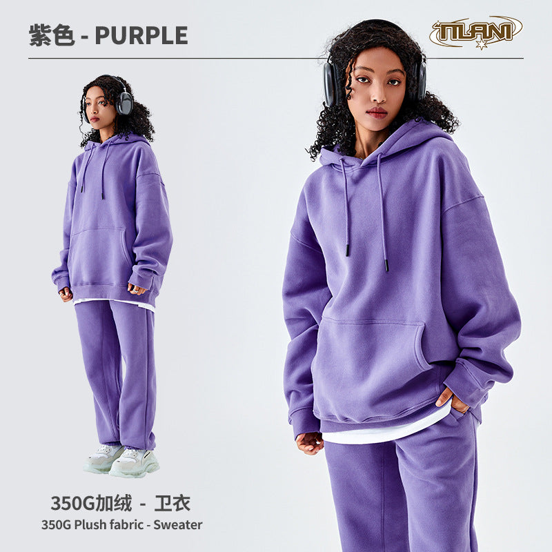 Ensemble Jogging Polaire Homme Femme – Sweat Capuche 350g, Couleur Unie, Chaud