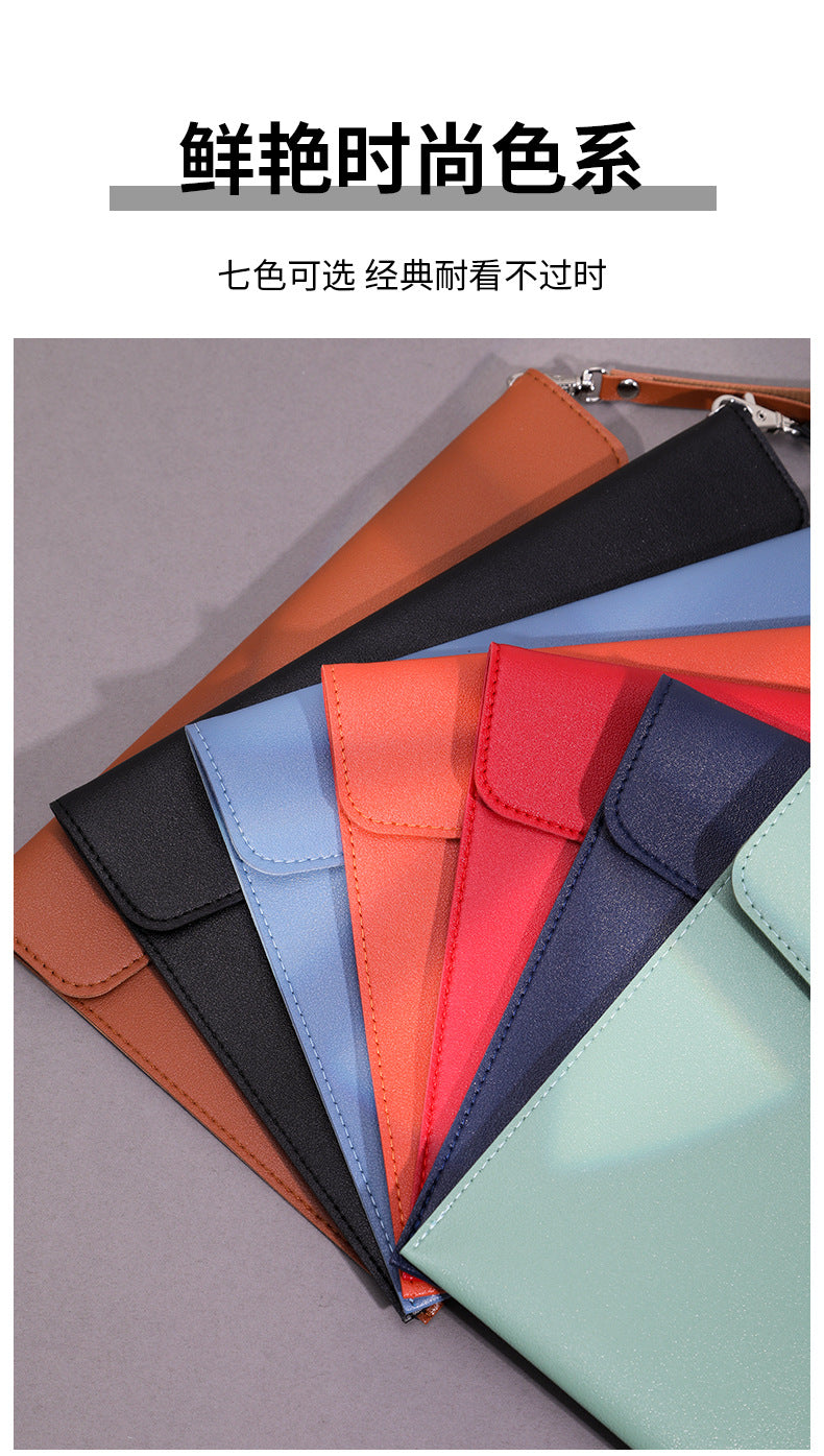 A4 leather file bag with portable A5 briefcase file bag advertising file bag custom contract bag printable logo