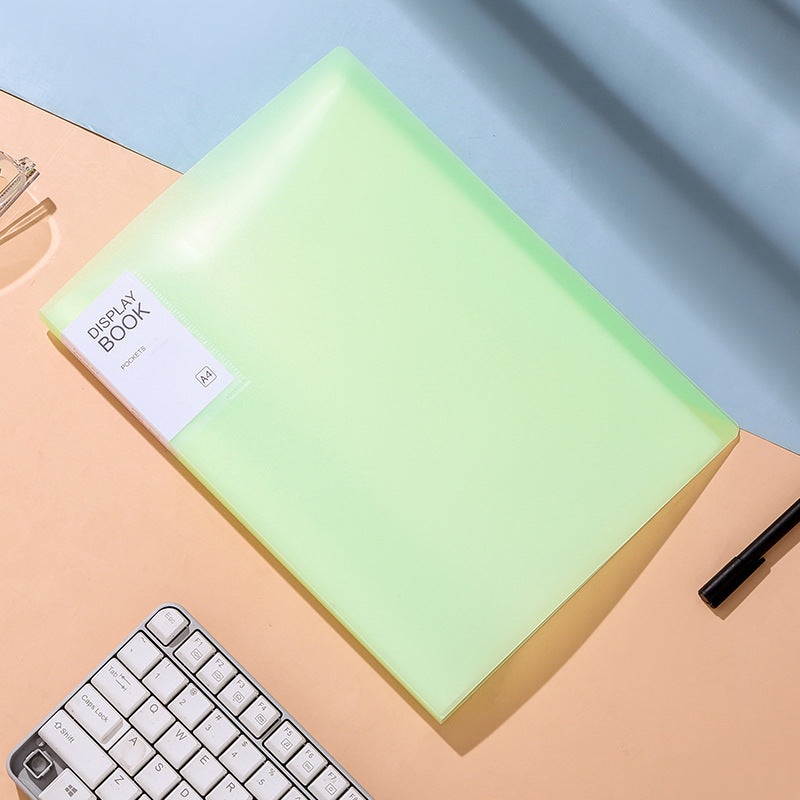 Candy-Colored Document Folder A4 Test Paper Collection Pregnancy Check-Up Storage Folder Transparent Insert Folder Wholesale in Stock
