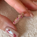 Bague Femme Diamant Rose Dégradé – Style Français Luxe, Anneau Ouvert