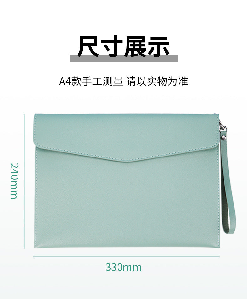A4 leather file bag with portable A5 briefcase file bag advertising file bag custom contract bag printable logo