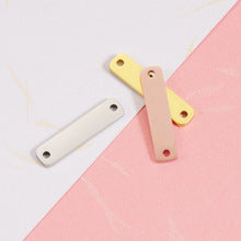Spot Mirror Stainless Steel Rectangular Double Hole Connector Geometric Glossy Tag Can Be Engraved 1.5*6*35mm