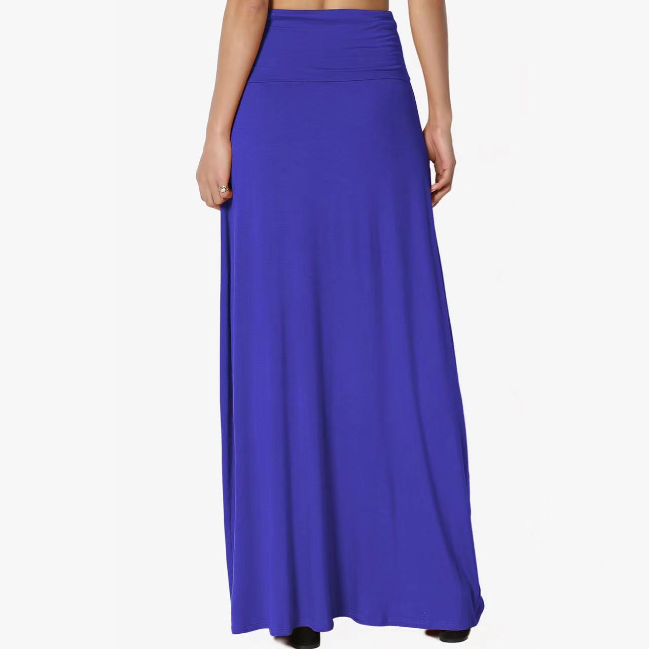 Jupe Longue Taille Haute Femme – Coton Confortable, Style Casual Élégant