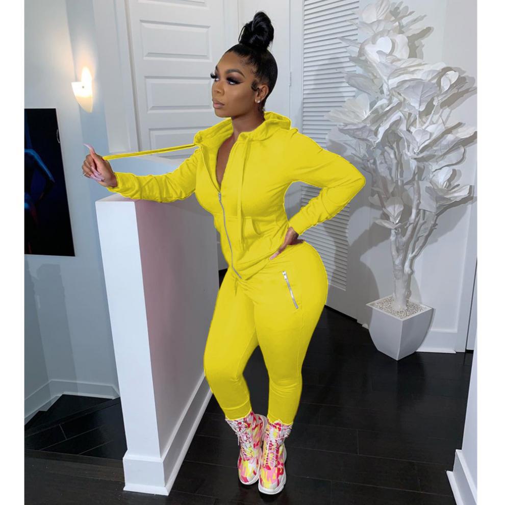 2024 cross-border autumn and winter European and American women's fashion sports leisure solid color suit personality zipper pocket two-piece set