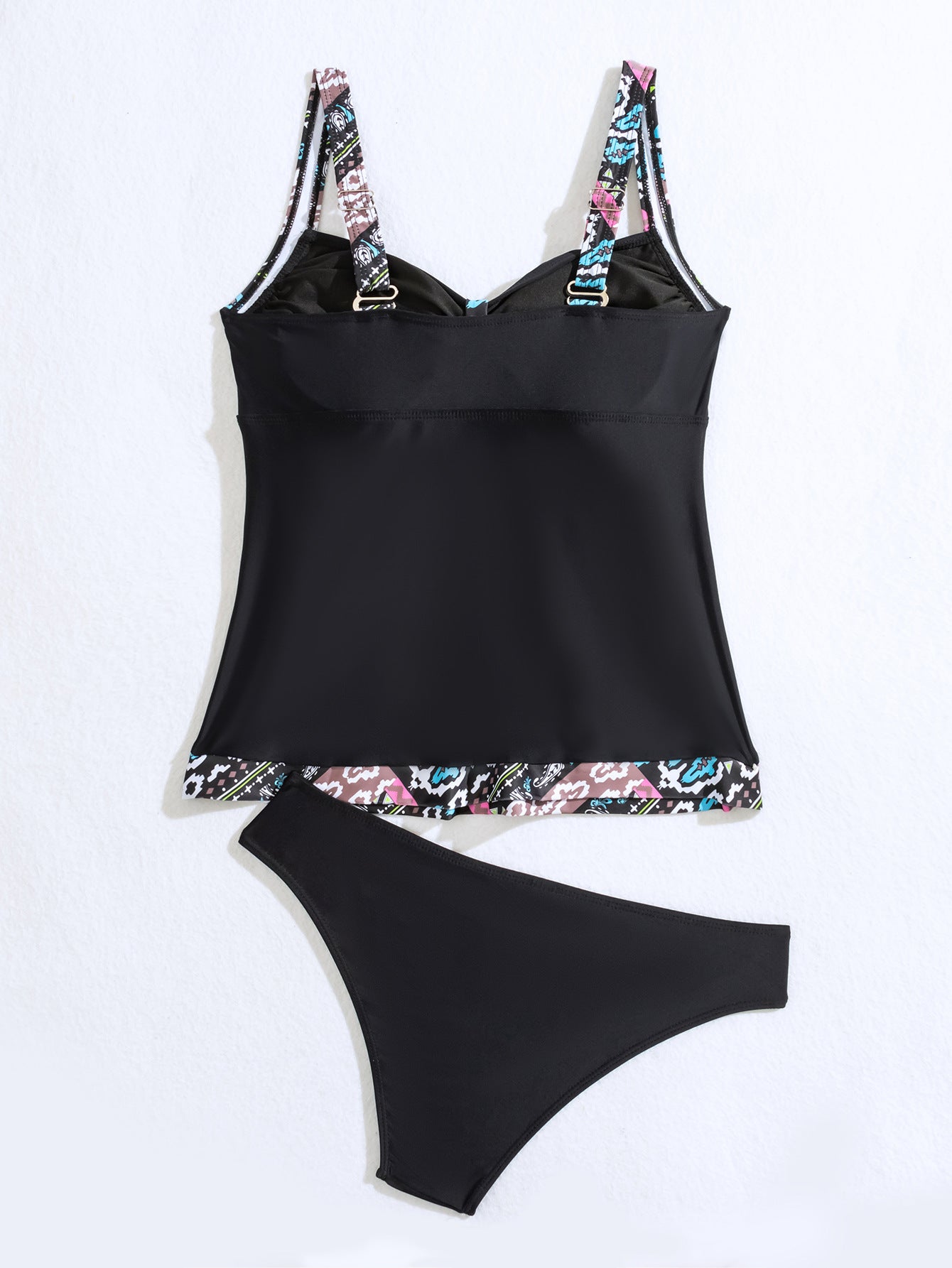 Tankini Femme Deux Pièces – Bretelles, Couleur Unie, Style Européen