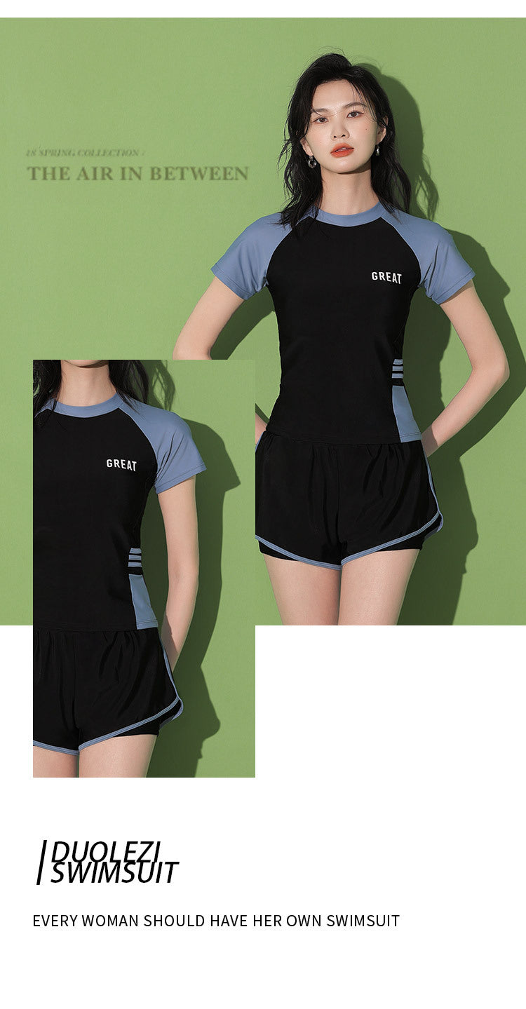 [Hot-Selling Item] Women's Swimsuit Split Large Size Fat mm Conservative Student High-End Hot Spring Boxer Swimsuit