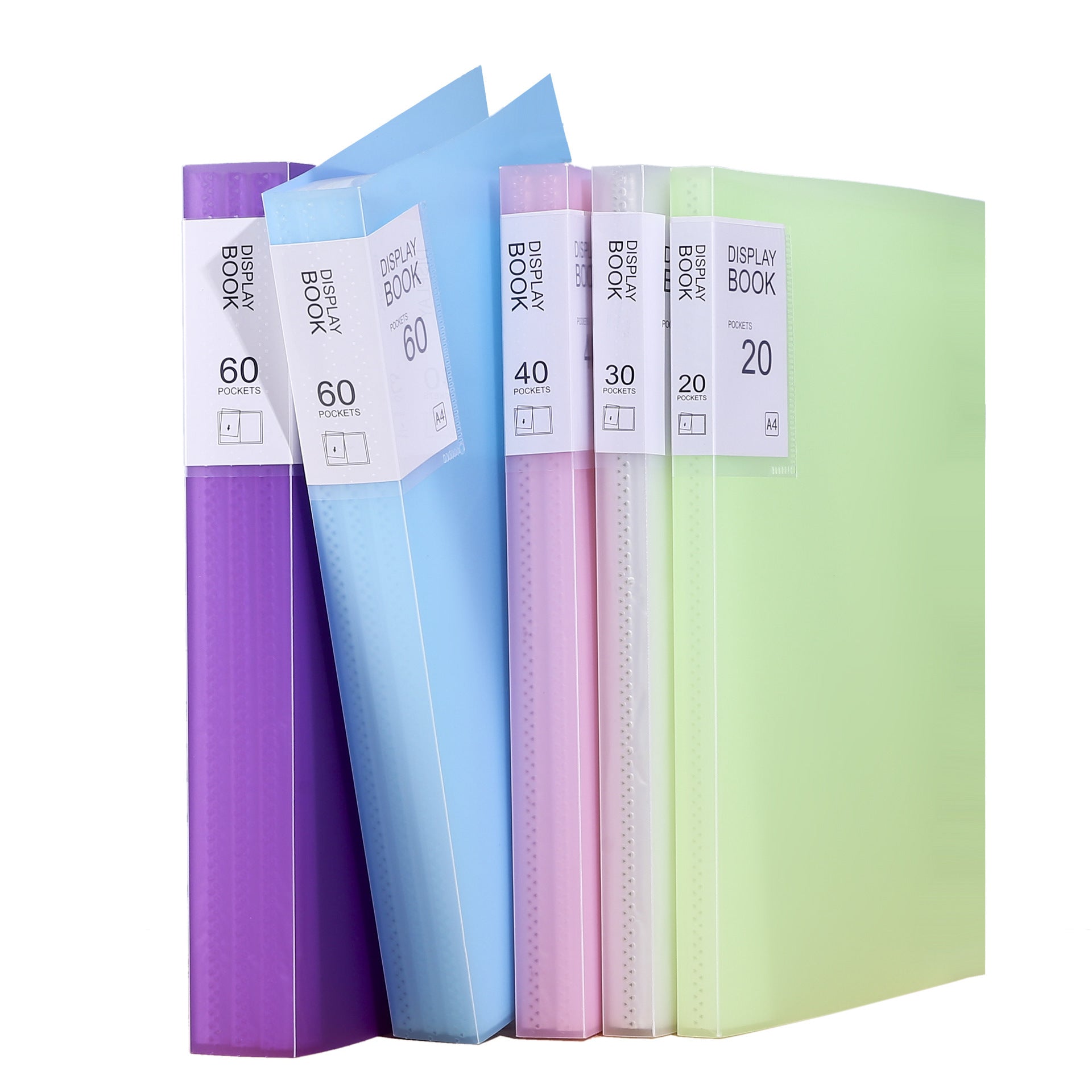 Chemise Porte-Documents A4 Transparente Couleurs Bonbon – 20 à 100 Pages