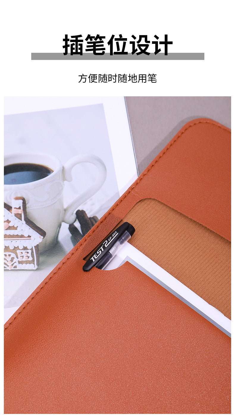 A4 leather file bag with portable A5 briefcase file bag advertising file bag custom contract bag printable logo
