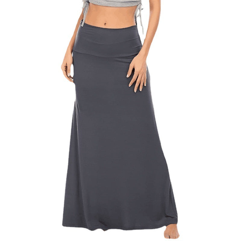 Jupe Longue Taille Haute Femme – Coton Confortable, Style Casual Élégant