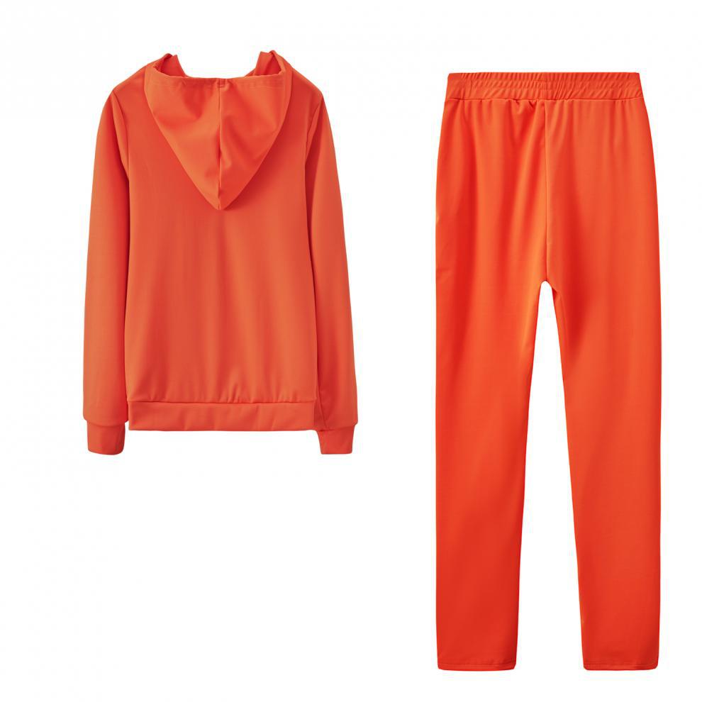 2024 cross-border autumn and winter European and American women's fashion sports leisure solid color suit personality zipper pocket two-piece set