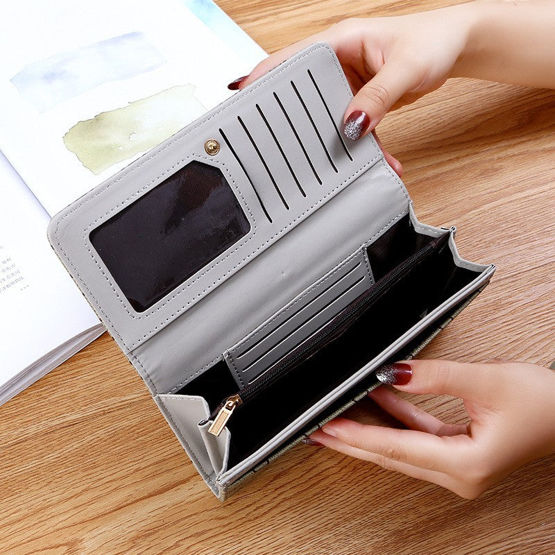 Portefeuille Long Femme Multifonction – Porte-Cartes, Pliable, Style Mode