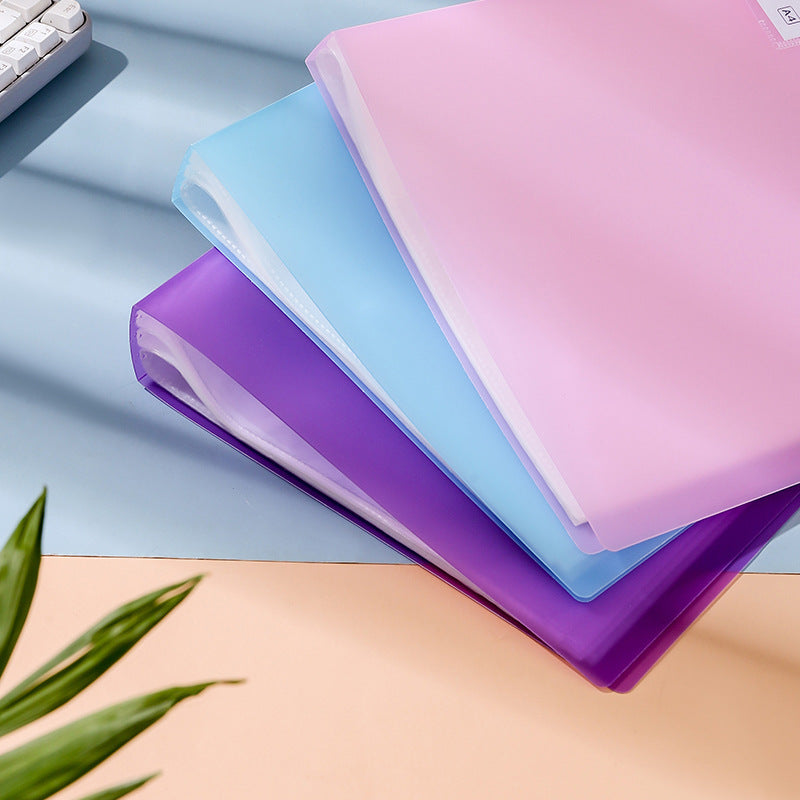 Chemise Porte-Documents A4 Transparente – Couleurs Bonbon, 20 à 100 Pages