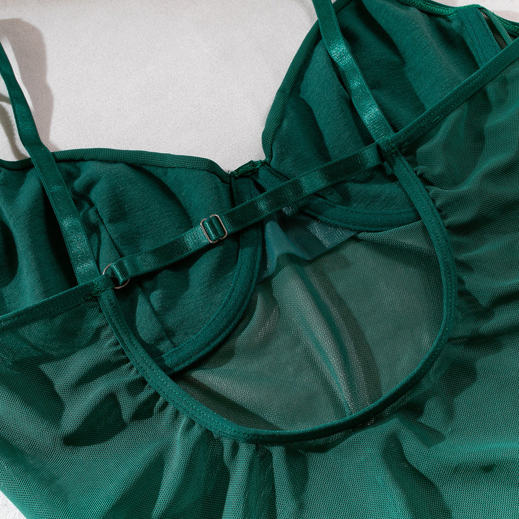 Lingerie Sexy Trois Pièces Dentelle avec Gants – Bralette, Culotte & Gants