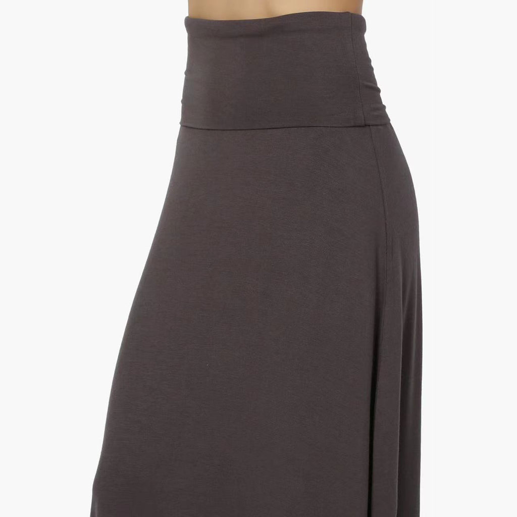 Jupe Longue Taille Haute Femme – Coton Confortable, Style Casual Élégant