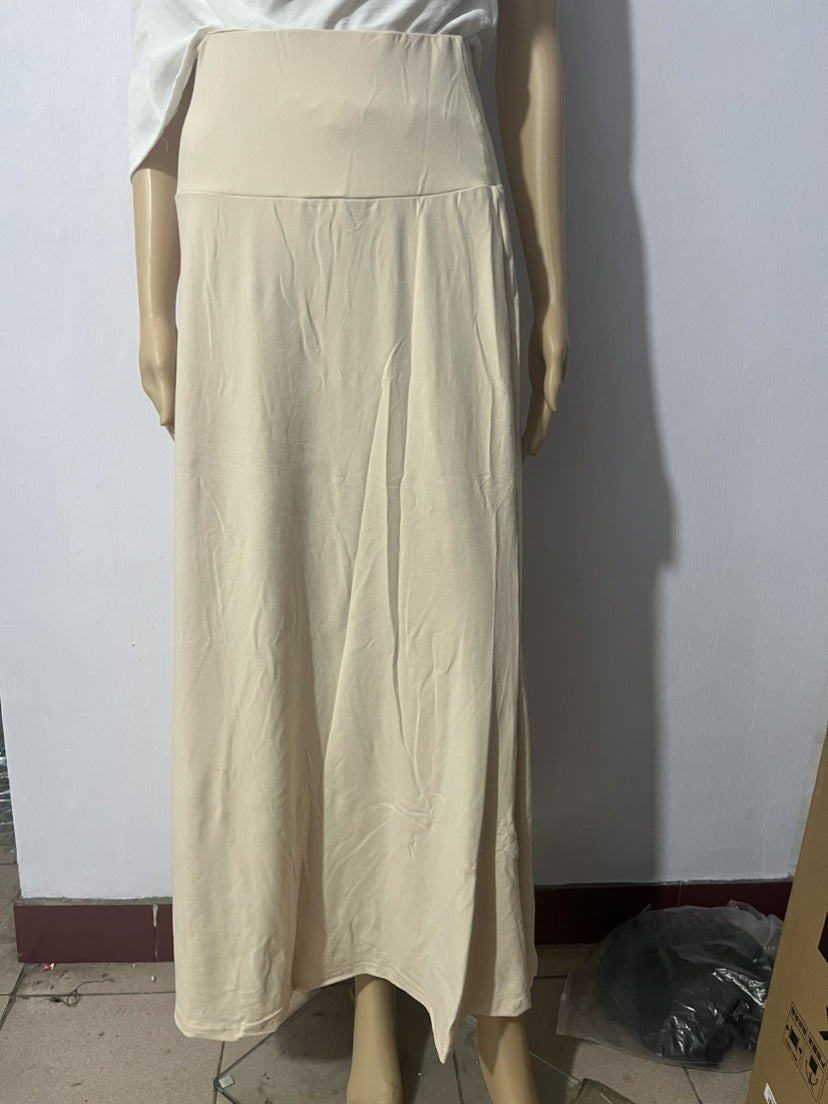 Jupe Longue Taille Haute Femme – Coton Confortable, Style Casual Élégant