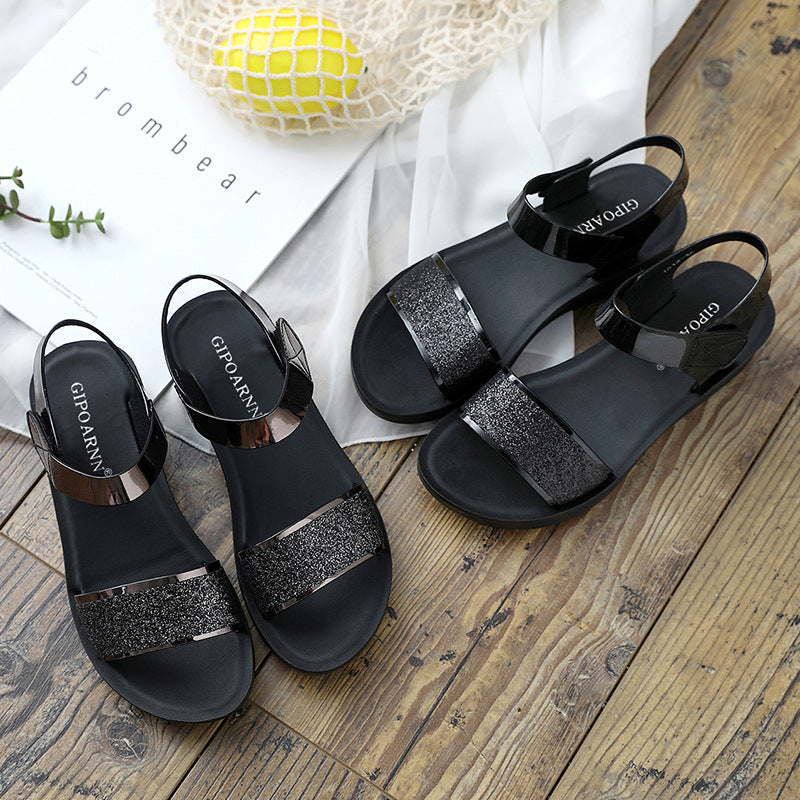 Sandales Femme Confortables Été 2026 – Semelle Épaisse, Talon Moyen, Velcro