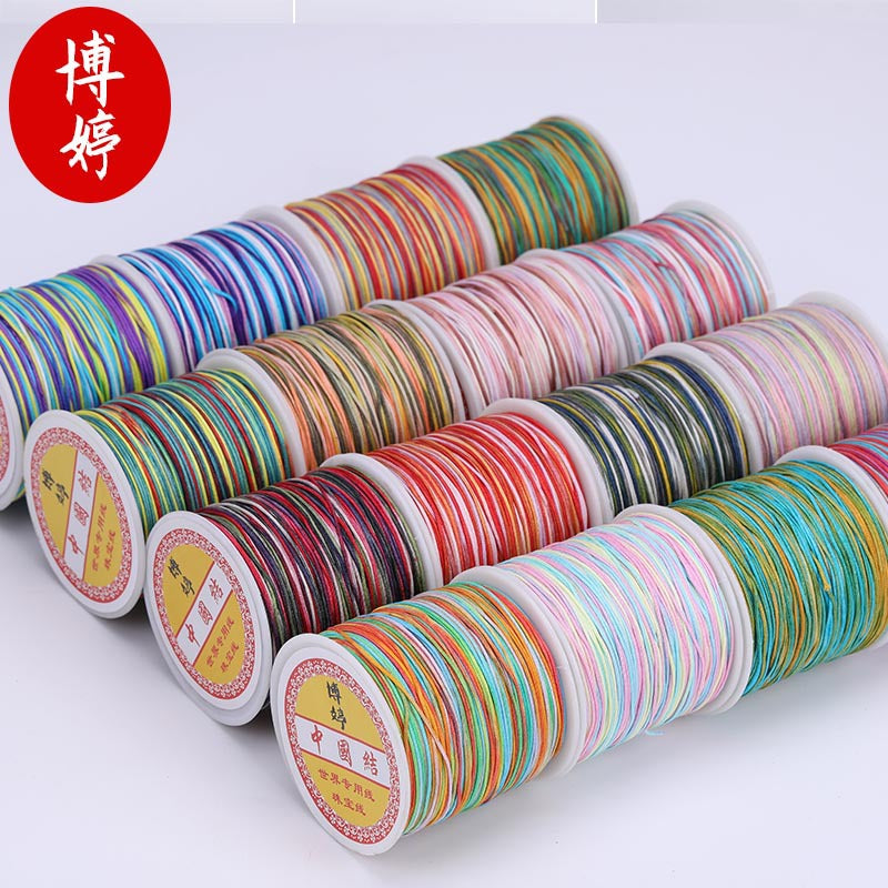 Gradient Colored Jade Thread No. 72, 100m Pieces, DIY Handmade Braided Bracelet Cord, Multicolor Gradient Bracelet Weaving Cord