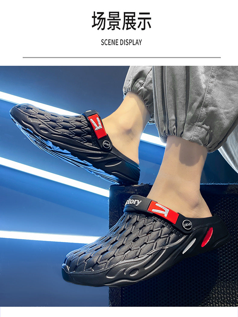 Hole Shoes Casual Thick-soled Non-slip Wear-resistant Beach Sandals Cross-border Large Size Dung-feeling Summer New Style Outer Wear Slippers